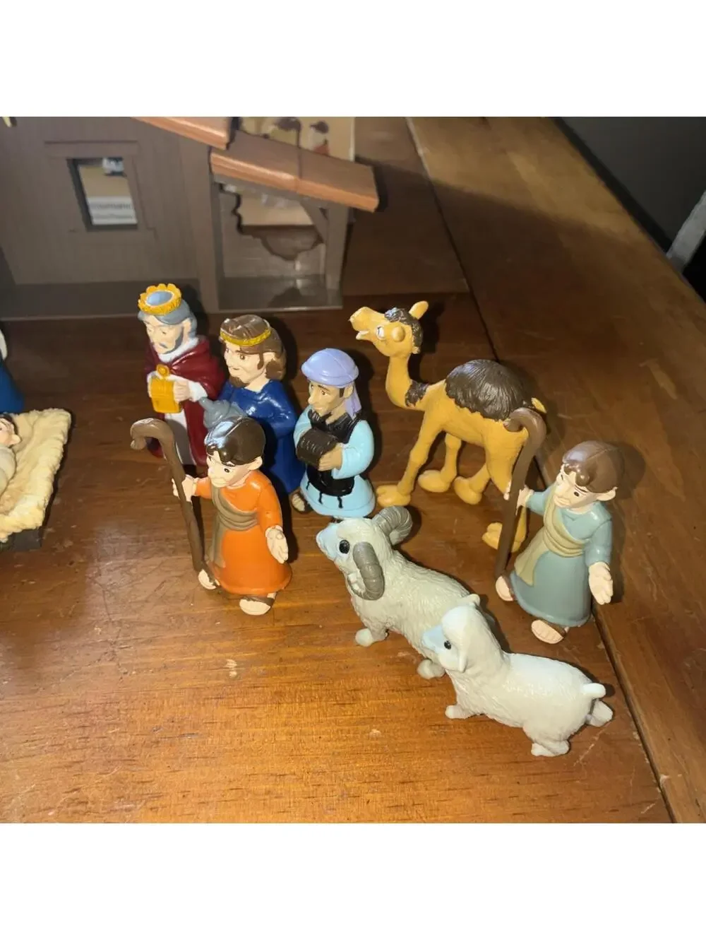 BIBLE TOYS NATIVITY PLAYSET 17 PIECE PREOWNED 2013 MISSING DONKEY & Palm Tree